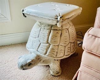 Italian ceramic tortoise garden seat