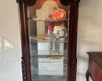 Mahogany curio cabinet 