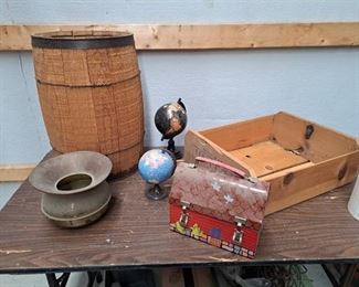 Nail keg, crate and decor