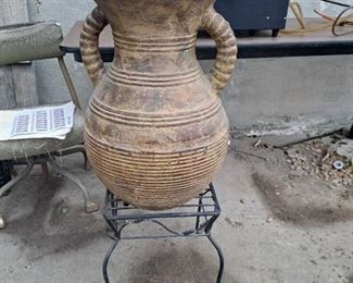 large pot on stand