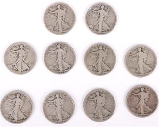90% silver coins (Walking Liberties)