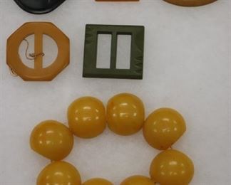 Bakelite Bracelet and Belt Buckles