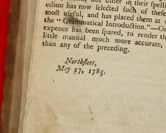 Rare 1782 Noah New Spelling Dictionary 