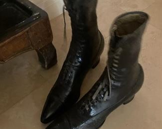 Antique Victorian Black Lace Boots