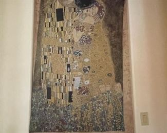 The Kiss Flanders Belgian Tapestry by Gustav Klimt 