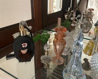 Depression and Various glass perfume bottles