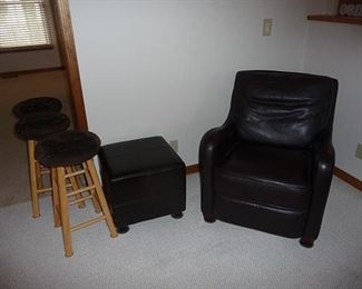 Leather Chair & Ottoman