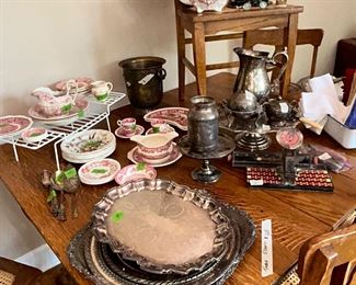Lots of cute, old dishware, silverplate