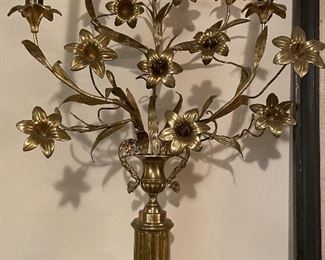 Pair of large French gilt candelabras
