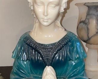 antique Bianchi Goldscheider alabaster Madonna