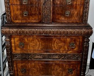 Antique 1890's Gentleman's Dress with beautiful wood and detailed carving