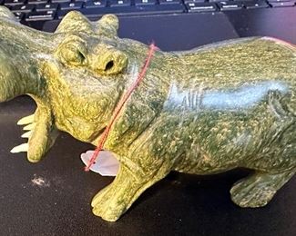 Very nice Stone Hippo made of Granite or similar stone.