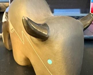 Very Unique carved Buffalo by Harrison & Marie