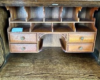 Really awesome antique Combination Secretary and Display Cabinet with Glass Door and Mirror.