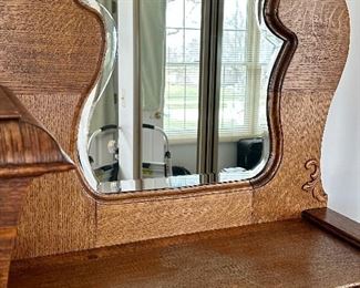 Really awesome antique Combination Secretary and Display Cabinet with Glass Door and Mirror.