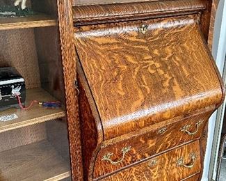 Really awesome antique Combination Secretary and Display Cabinet with Glass Door and Mirror.