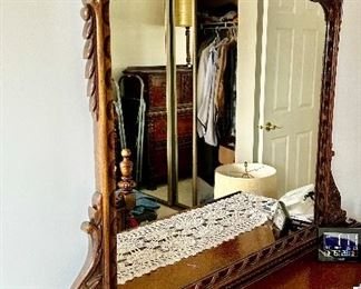 1890's Antique 2 Drawer Dresser with Mirror