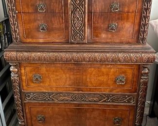 Antique 1890's Gentleman's Dress with beautiful wood and detailed carving