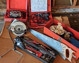 Collection Of Corded Power Tools And Hand Tools