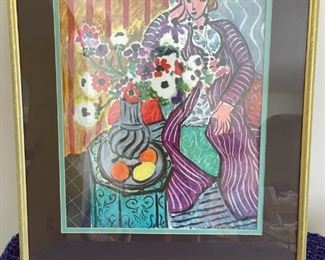 Framed Robe Violette Et Anemones