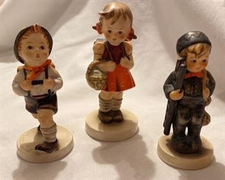 Hummel School Boy, School Girl And Chimney Sweep Figurines