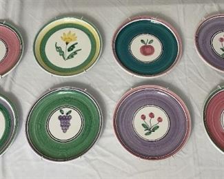 Inch Caleca Hand Painted Fruit And Flower Plates