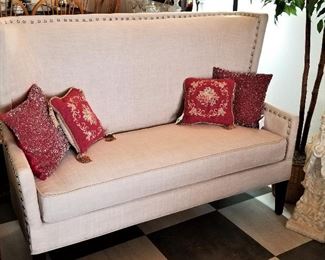 Small sofa perfect for an entryway or smaller room or extra seating in a livingroom or family room.