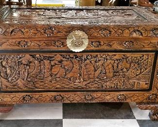 Hand-carved chest/trunk 