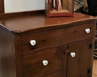 Vintage wash stand dresser with porcelain knobs.