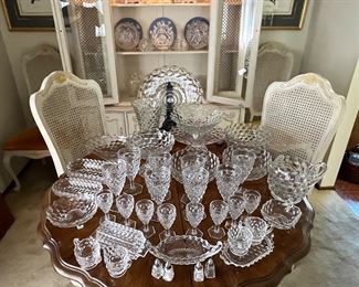 Dining Room
A large selection of Fostoria Americana COLLECTORS!!! 
There are several rare and very rare pieces in this collection, 9” round bowl,  compote, Pairs of personal salt and pepper shakers and a low round cake stand, these rare pieces are priced 1/2 of eBay’s averaged prices. 