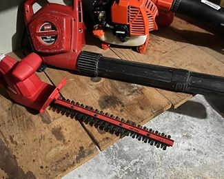 Leaf blowers both electric and gas 
Plus electric hedge trimmer