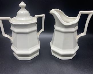 (2) Iroquis Museum White: Creamer & Sugar, 3/3