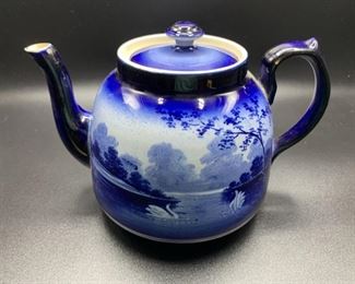 Antique Flow Blue 6.5in Teapot