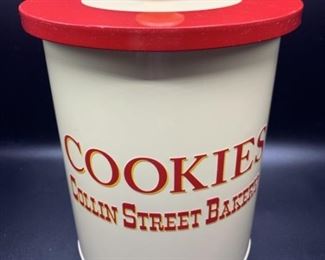 Vtg. Collin Street Bakery Tin Cookie Jar