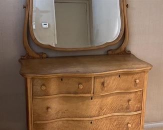Vintage Birdseye Maple Dresser w/ Mirror, 2/2