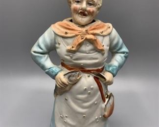 Antique Victorian German Lady Nodder Figurine