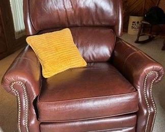 Leather Press Back Recliner