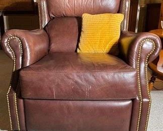 Leather Press Back Recliner