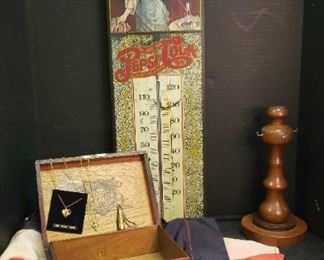 Vintage Pepsi Decor, American Flag, Wooden Trinket Box And More