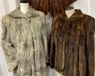 Vintage Fur Coat, Cape And Stole Wrap