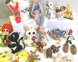 Vintage Figurines Including Little Dear Candle From Rikes