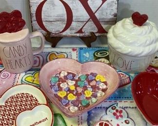 Valentines Day Decorations  Ray Dunn Mug  Cupcake Decor, Candy Doormat, 3 Candy Dishes,  More