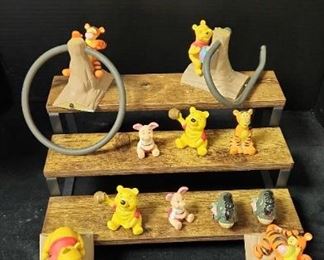 Set Of Disney Winnie The Pooh Bath Towel Holders And Figures Vintage Fantasia Poster