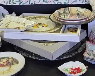 Seasonal Christmas Platters, Plates, S P Shakers, Candy Dishes And More
