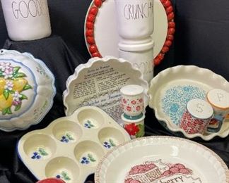 Rae Dunn Canisters, Decorative Pie Plates, Salt N Pepper Sets