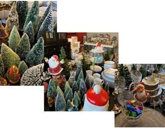 Antique to Modern decorative table top Christmas Trees, close to 100 or more