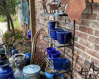 Patio Blue and Turquoise Ceramic Pots