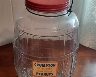 Large Vintage Peanut Glass Jar 