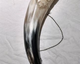 Carved Drinking Horn.