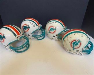 Four More Signed Miami Dolphins Mini Helmets